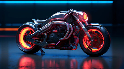 Obraz premium red motorcycle on the road