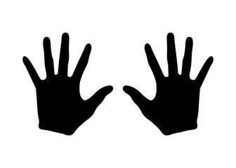 Open Palm Hands Silhouette Vector Graphic Design