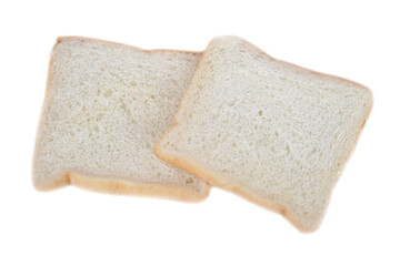 ็Homemade slide soft bread isolated on white background. Concept, food for breakfast.       