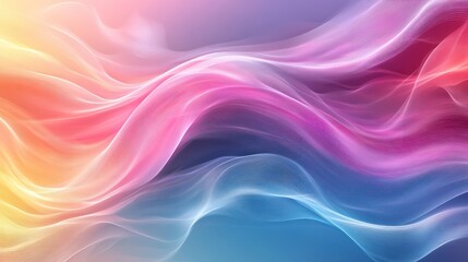 Fototapeta premium Gradient Mesh Abstract Background with Glowing Lines and Colorful Waves