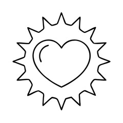 heart sun icon, heart sun vector illustration-simple illustration of heart sun, perfect for heart sun logos and icons