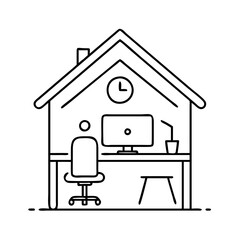 home office icon, home office vector illustration-simple illustration of home office, perfect for home office logos and icons