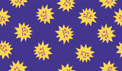 Cute sun pattern background vector design