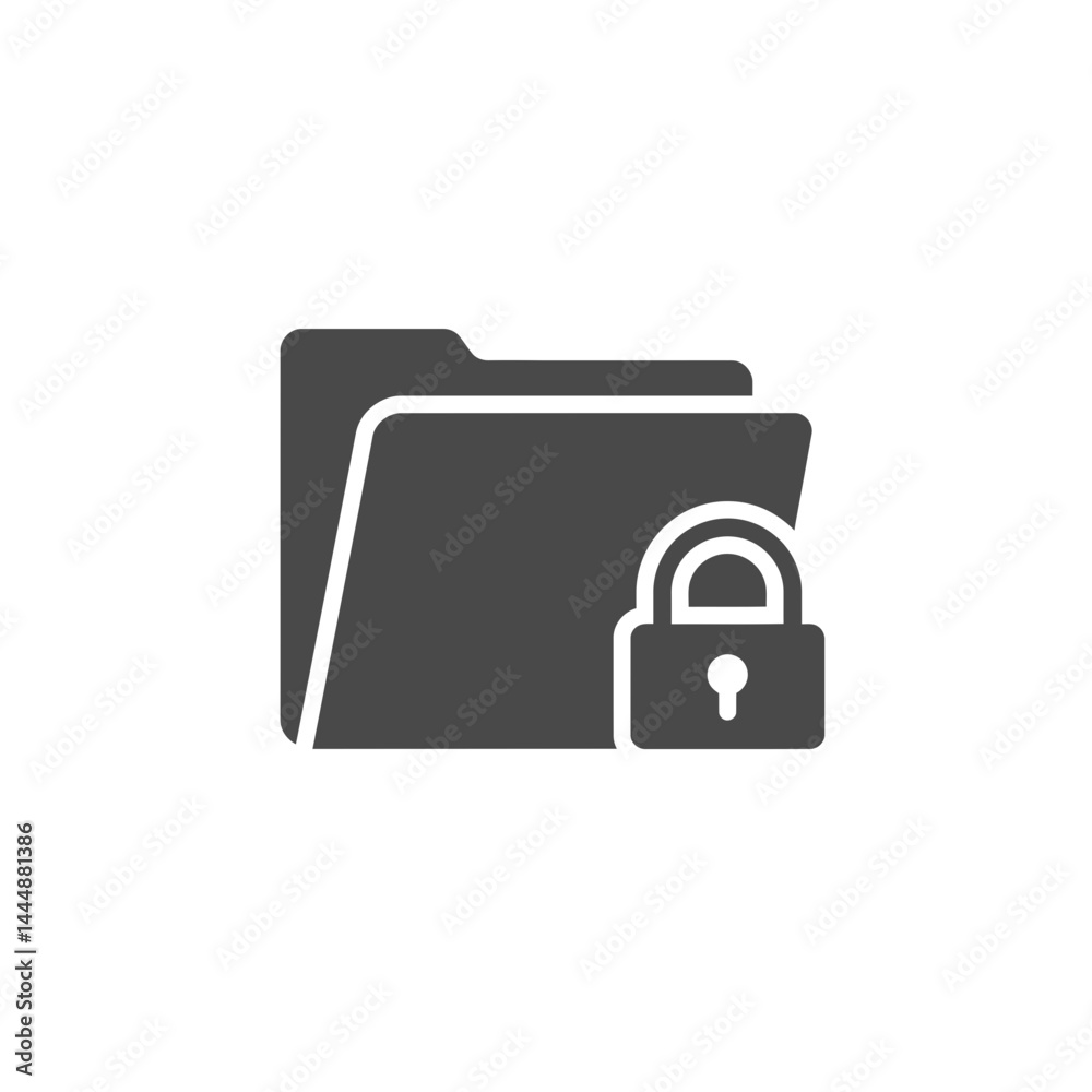 Poster secure digital archive: a simple vector icon represents a secure digital archive, emphasizing the im