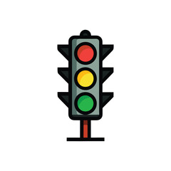 Traffic light vector illustration on white background