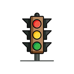 Traffic light vector illustration on white background