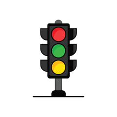 Traffic light vector illustration on white background
