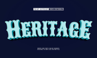Editable heritage vintage text effect, perfect for classic and timeless designs.