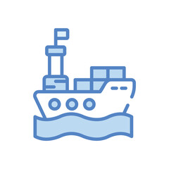 Cargo Ship Icon vector stock illustration