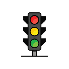 Traffic light vector illustration on white background