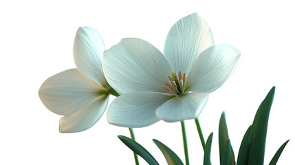 Obraz premium delicate snowdrop blossom with pure white petals gently drooping, presented on transparent background 