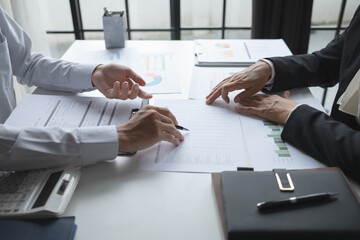 Accountant or banker making calculations Bookkeeper Clerk, Bank Advisor, Auditor, Accounting concept