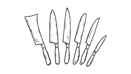 Cutting Vegetables Illustration line art modern kitchen vegetable sketches