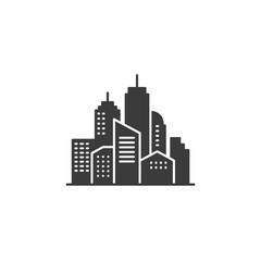 Urban Skyline: A minimalistic illustration of a modern city skyline, featuring sleek, geometric silhouettes of skyscrapers, representing the essence of urban architecture and economic progress.