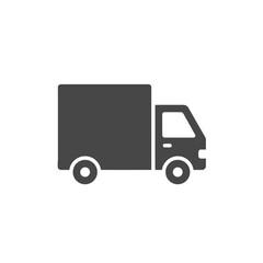 Fototapeta premium Delivery Truck Icon: A simple yet modern illustration of a delivery truck, conveying efficiency and reliability, perfect for logistics, transportation, and commerce.