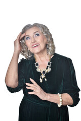 portrait of happy senior woman posing