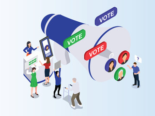 Isometric Election Campaign and Voting Promotion