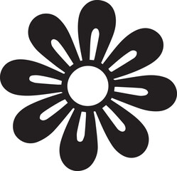 Groovy Bloom Silhouette Vector | Retro Black Flower