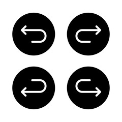 Arrow back and arrow forward icon. Previous and next direction sign. Arrow direction symbol. Left and right symbol. Returning arrow sign.