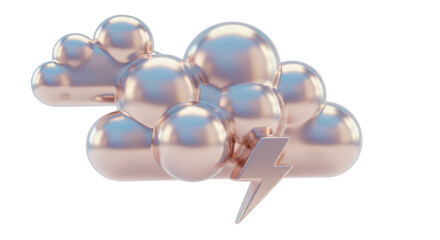 Isolated Stormy Clouds with Lightning Bolt