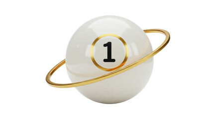 Isolated Number One Ball with Saturn Ring