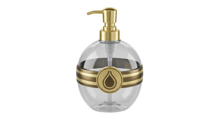 Isolated Soap Dispenser with Golden Accents