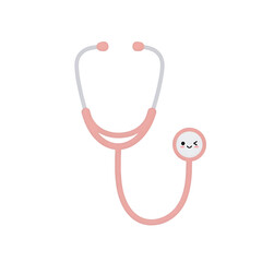 Illustration of stethoscope with funny face