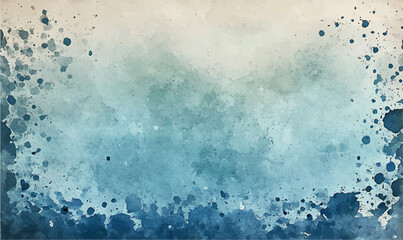 abstract watercolor blue water rectangle frame, background with splashes