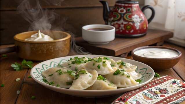 Steamed Pierogies with Fresh Herbs