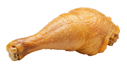 Isolated Golden Brown Roast Chicken Leg