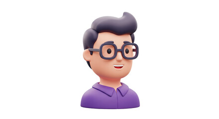 Isolated 3D Render of a Smiling Man with Glasses