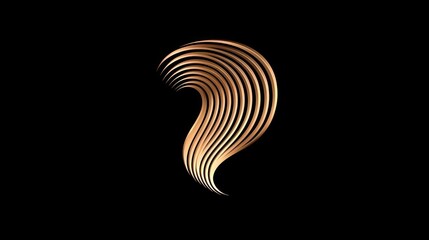 Abstract swirling lines, copper tones, elegant design element