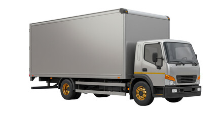 Isolated Silver Delivery Truck