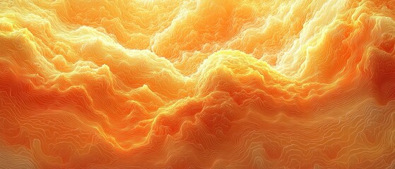 Abstract swirling orange and yellow texture.  Resembles fiery clouds or molten lava