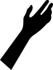 Human hand gestures, positions, signs icon in flat. isolated on transparent background