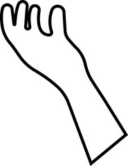 Human hand gestures, positions, signs icon in line. isolated on transparent background