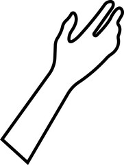 Human hand gestures, positions, signs icon in line. isolated on transparent background