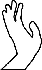 Human hand gestures, positions, signs icon in line. isolated on transparent background