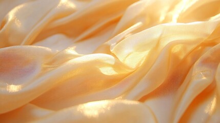 Obraz premium Golden Yellow Silk Fabric Draped Texture
