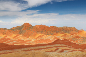 Naklejka premium Scenery of Zhangye Danxia National Geopark (Rainbow Mountains) in Gansu, China