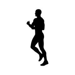silhouette of a man running