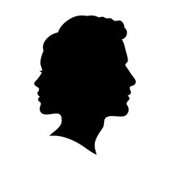 man and woman head silhouette