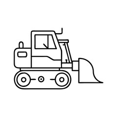 monochrome bulldozer icon, monochrome bulldozer vector illustration-simple illustration of monochrome bulldozer, perfect for monochrome bulldozer logos and icons