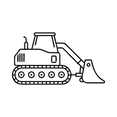 monochrome bulldozer icon, monochrome bulldozer vector illustration-simple illustration of monochrome bulldozer, perfect for monochrome bulldozer logos and icons