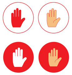 Obraz premium Stop prohibited icon vector set. Stop hand symbol