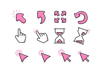 마우스 커서 라인드로잉 아이콘