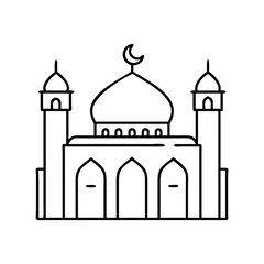 mosque icon, mosque vector illustration-simple illustration of mosque, perfect for mosque logos and icons
