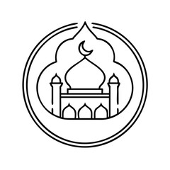 mosque logo icon, mosque logo vector illustration-simple illustration of mosque logo, perfect for mosque logo logos and icons
