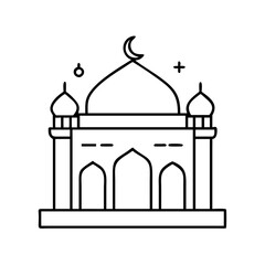 mosque icon, mosque vector illustration-simple illustration of mosque, perfect for mosque logos and icons