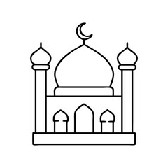 mosque icon, mosque vector illustration-simple illustration of mosque, perfect for mosque logos and icons